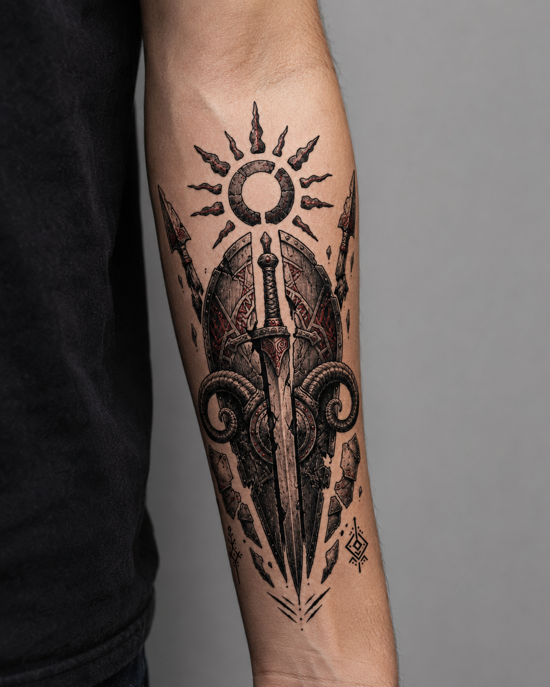 BROKEN SUN OF ORIGIN from the Dacian Symbolism — EUR 15 tattoo collection